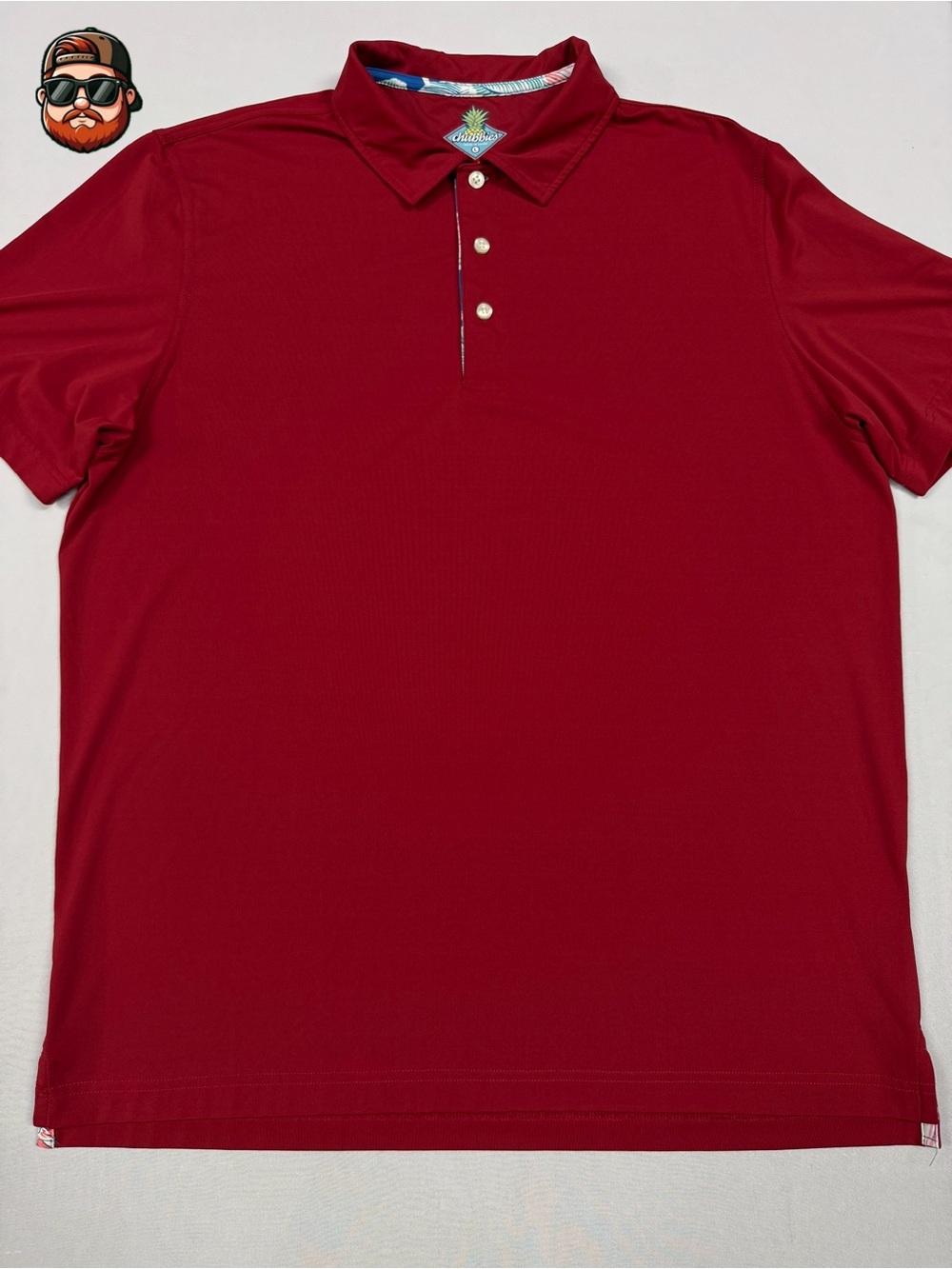 Men’s Chubbies Medium Red / Floral Performance Golf Polo Short Sleeve